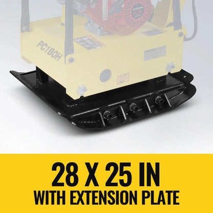 Honda GX270 Reversible Plate Compactor with Wheel Kit and Extension Plates, 6750 lb Centrifugal Force, PC180H