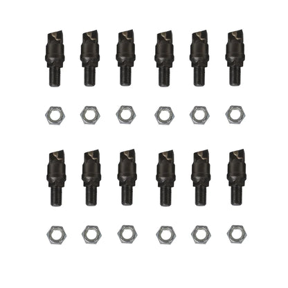 (1 Pack / 12 Pcs) Teeth and Nuts for Stump Grinder SG24; SG24PRO; SG28; SG30PRO; SG61, (SKU: 150151;150151G;150181;150181G;150182;150182G;150183;150183G;150501; 150602)