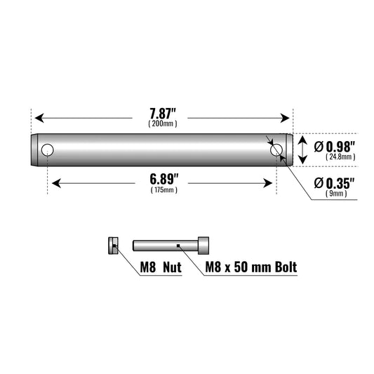 ( 1 Pack / 2 Pcs ) Backhoe Bucket Linkage Pins (for SKU: 150162, 150163, 150164, 201162, 201163, 201164)