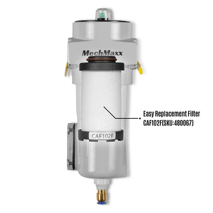53 CFM Compressed Air Oil-Water Separator Precision Filter,0.01μm,Oil Content 0.01ppm, With Auto Drain, Pressure Indicator