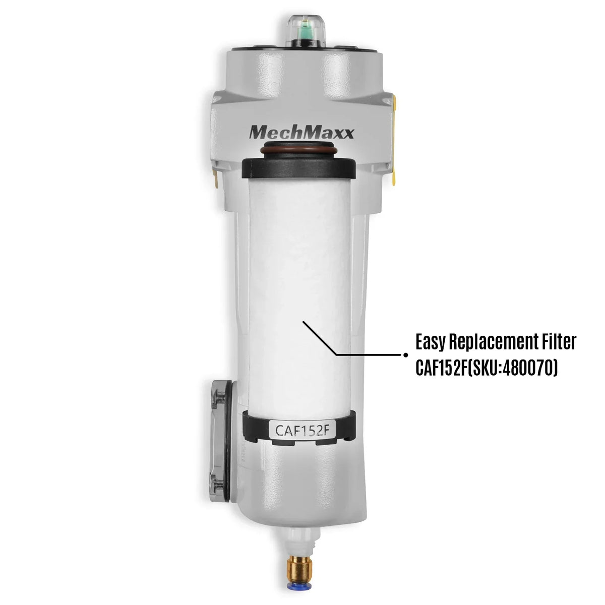 63 CFM Compressed Air Oil-Water Separator Precision Filter,0.01μm,Oil Content 0.01ppm, With Auto Drain, Pressure Indicator