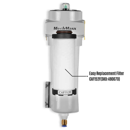 63 CFM Compressed Air Oil-Water Separator Precision Filter,0.01μm,Oil Content 0.01ppm, With Auto Drain, Pressure Indicator