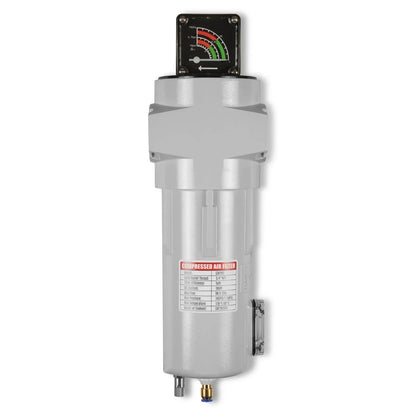 99 CFM Compressed Air Oil-Water Separator Precision Filter,1μm,Oil Content 1ppm, With Auto Drain, Pressure Gauge