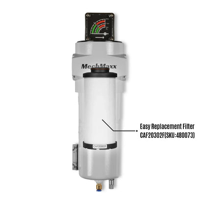 99 CFM Compressed Air Oil-Water Separator Precision Filter,0.01μm,Oil Content 0.01ppm, With Auto Drain, Pressure Gauge