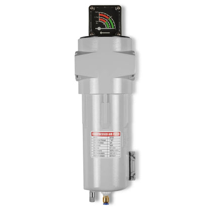 127 CFM Compressed Air Oil-Water Separator Precision Filter,1μm,Oil Content 1ppm, With Auto Drain, Pressure Gauge