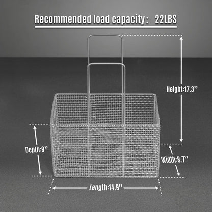 Additional Stainless Steel Mesh Basket for Mechmaxx Ultrasonic Cleaner - 304 Grade, 22lbs Capacity, Fine Mesh