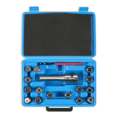 Set of 15 pcs Collets 1/16"-5/8" mm, with Holder ER25 R8 (INCH TYPE) for SKU: 500200 | Model: VM18L SKU: 500201 | Model: VM18LD SKU: 500202 | Model: VM25L SKU: 500203 | Model: VM25LD SKU: 500204 | Model: VM32L SKU: 500205 | Model: VM32LD