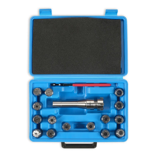 Set of 15 pcs Collets 1/16"-5/8" mm, with Holder ER25 R8 (INCH TYPE) for SKU: 500200 | Model: VM18L SKU: 500201 | Model: VM18LD SKU: 500202 | Model: VM25L SKU: 500203 | Model: VM25LD SKU: 500204 | Model: VM32L SKU: 500205 | Model: VM32LD