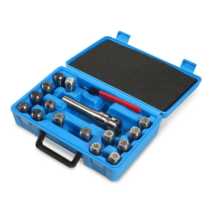 Set of 15 pcs Collets 1/16"-5/8" mm, with Holder ER25 R8 (INCH TYPE) for SKU: 500200 | Model: VM18L SKU: 500201 | Model: VM18LD SKU: 500202 | Model: VM25L SKU: 500203 | Model: VM25LD SKU: 500204 | Model: VM32L SKU: 500205 | Model: VM32LD
