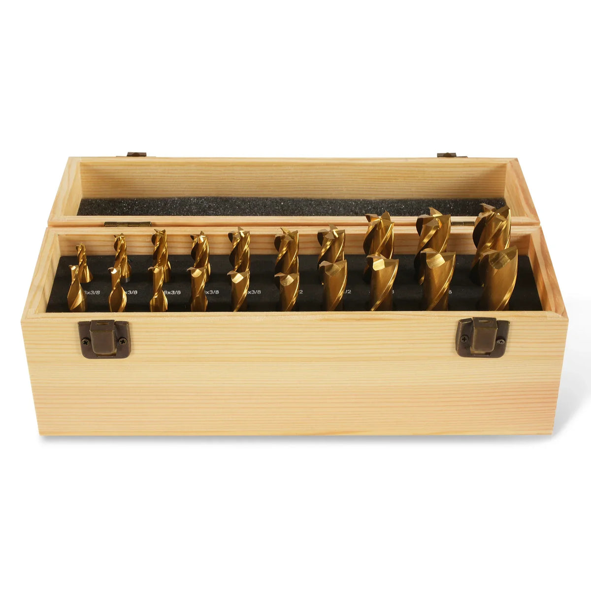 20PCS HSS END MILLS SET for SKU: 500200 | Model: VM18L SKU: 500201 | Model: VM18LD SKU: 500202 | Model: VM25L SKU: 500203 | Model: VM25LD SKU: 500204 | Model: VM32L SKU: 500205 | Model: VM32LD