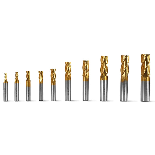 20PCS HSS END MILLS SET for SKU: 500200 | Model: VM18L SKU: 500201 | Model: VM18LD SKU: 500202 | Model: VM25L SKU: 500203 | Model: VM25LD SKU: 500204 | Model: VM32L SKU: 500205 | Model: VM32LD