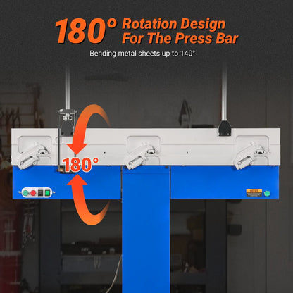 48'' Industrial Magnetic Pan and BOX Heavy Duty Sheet Metal Brake 20 Gauge Capacity Shear Press Brake,  MSMB1250E