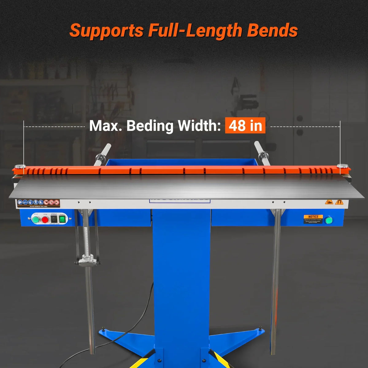 48'' Industrial Magnetic Pan and BOX Heavy Duty Sheet Metal Brake 20 Gauge Capacity Shear Press Brake,  MSMB1250E