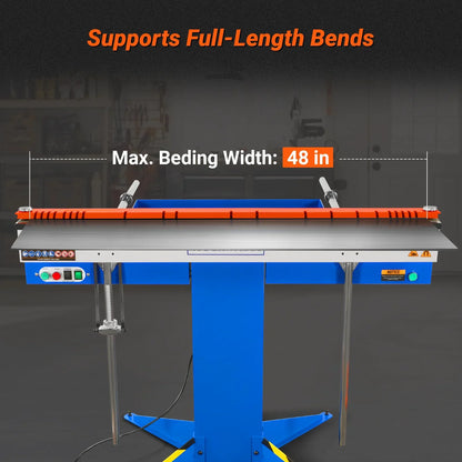 48'' Industrial Magnetic Pan and BOX Heavy Duty Sheet Metal Brake 20 Gauge Capacity Shear Press Brake,  MSMB1250E