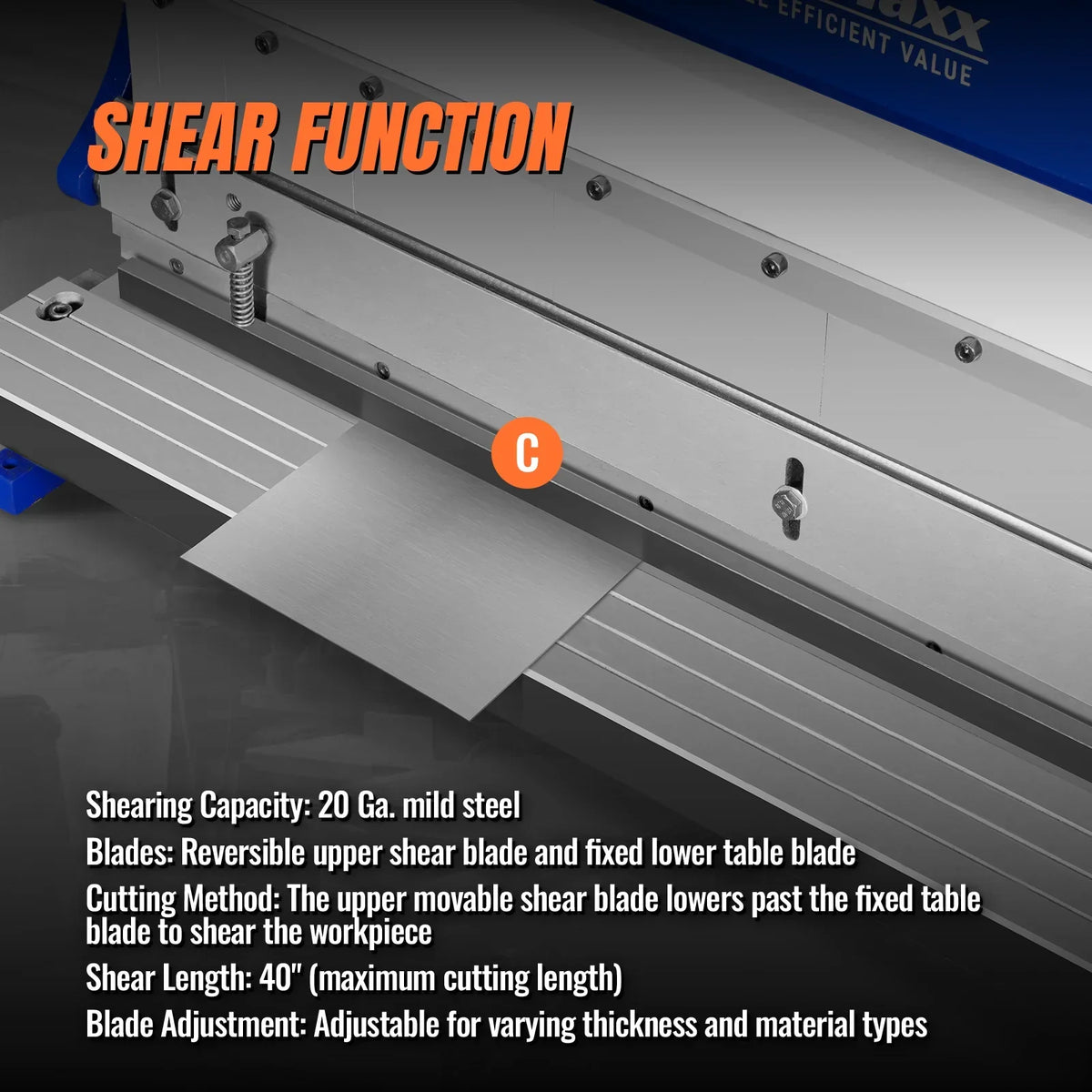 40-inch 3-in-1 Pan and Box Brake – Slip Roll, Shear, Bending Machine for Sheet Metal, 20 Gauge Mild Steel, Adjustable Fingers, Heavy Duty, Metalworking, Fabrication, Rolling, Bending MMCB4020