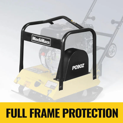 5.8 HP Vibratory Plate Compactor with Wheel Kit, 3600 lb Centrifugal Force for Soil, Gravel, Asphalt and Paver Base, PC90Z