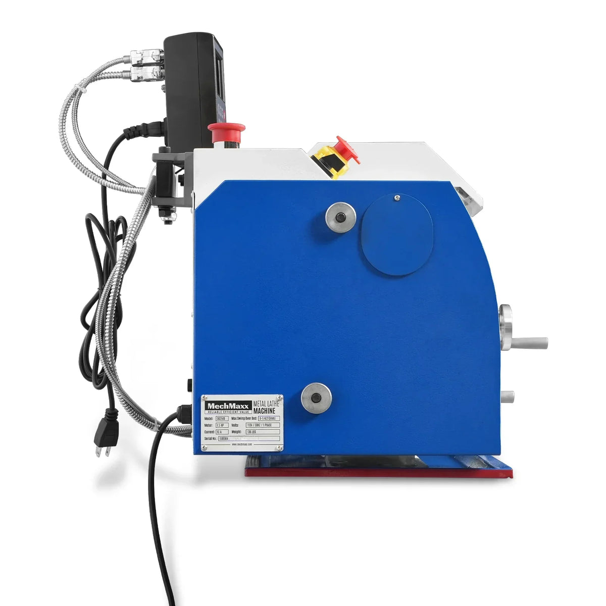1.5‘’ Spindle Bore Metal Lathe Machine with DRO 8'' x 16'' High Precision Brushless Motor Mini 1.5HP Benchtop 0-2500 RPM Variable Speed Metal Working Machine 1.5‘’ Spindle Bore Small Lathe without Stand 0831VD