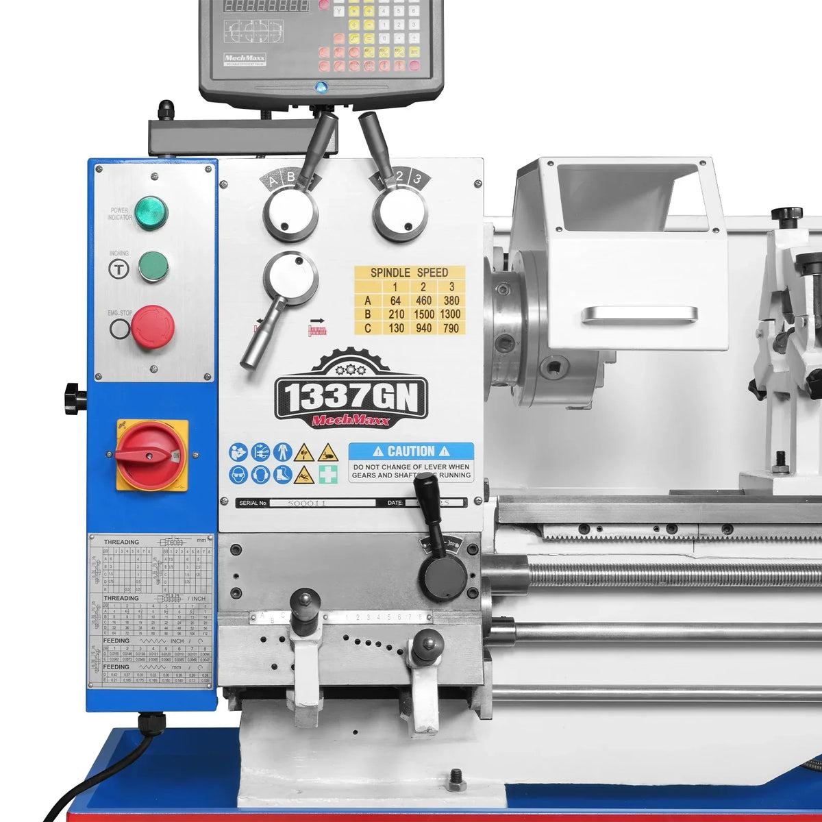 Full Norton Gear Box 13" x 37" Industrial Heavy Duty Bench Metal Lathe  1.5HP/1100W Metal Working Lathe High Precision 64-1500 RPM Variable Speed 1337GN