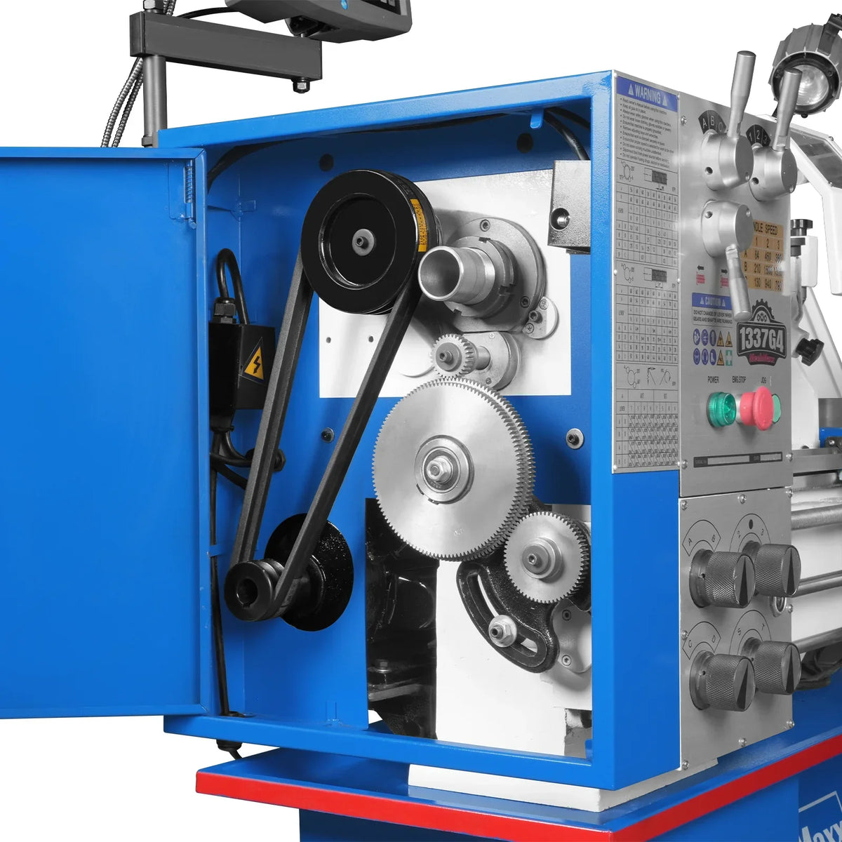 13" x 37" Industrial Heavy Duty Bench Metal Lathe 1.5HP/1100W Metal Working Lathe High Precision 64-1500 RPM Variable Speed with Four-axis sliding system 1337G4