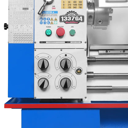 13" x 37" Industrial Heavy Duty Bench Metal Lathe 1.5HP/1100W Metal Working Lathe High Precision 64-1500 RPM Variable Speed with Four-axis sliding system 1337G4