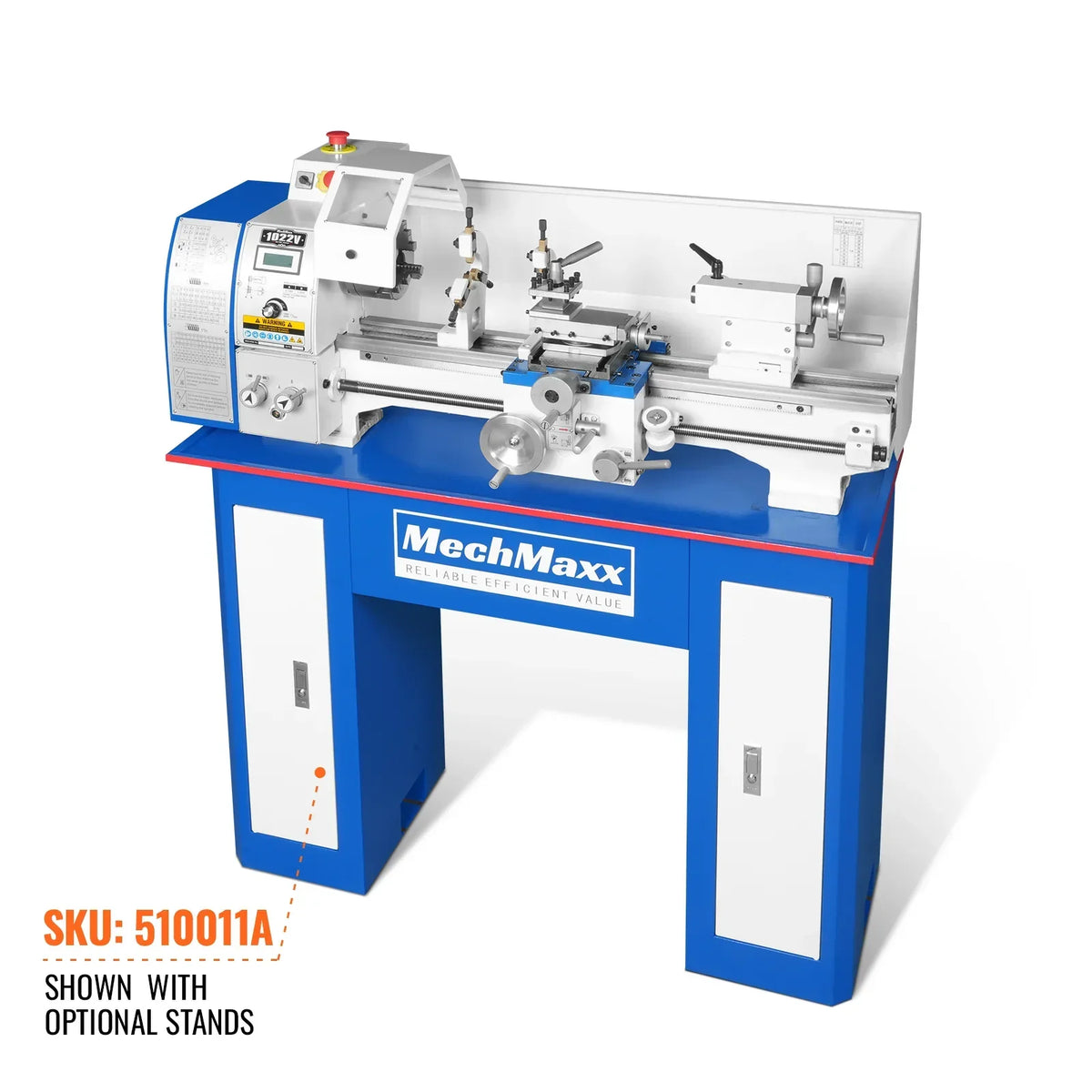 10'' x 22'' Industrial Metal Lathe Machine High Precision Benchtop 1.5HP Brushless Motor 0-2000 RPM Variable Speed Metal Working Machine Small Lathe without Stand 1022V