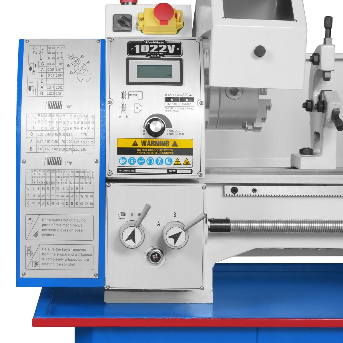 10'' x 22'' Industrial Metal Lathe Machine with DRO High Precision Benchtop 1.5HP Brushless Motor 0-2000 RPM Variable Speed Metal Working Machine Small Lathe without Stand 1022VD