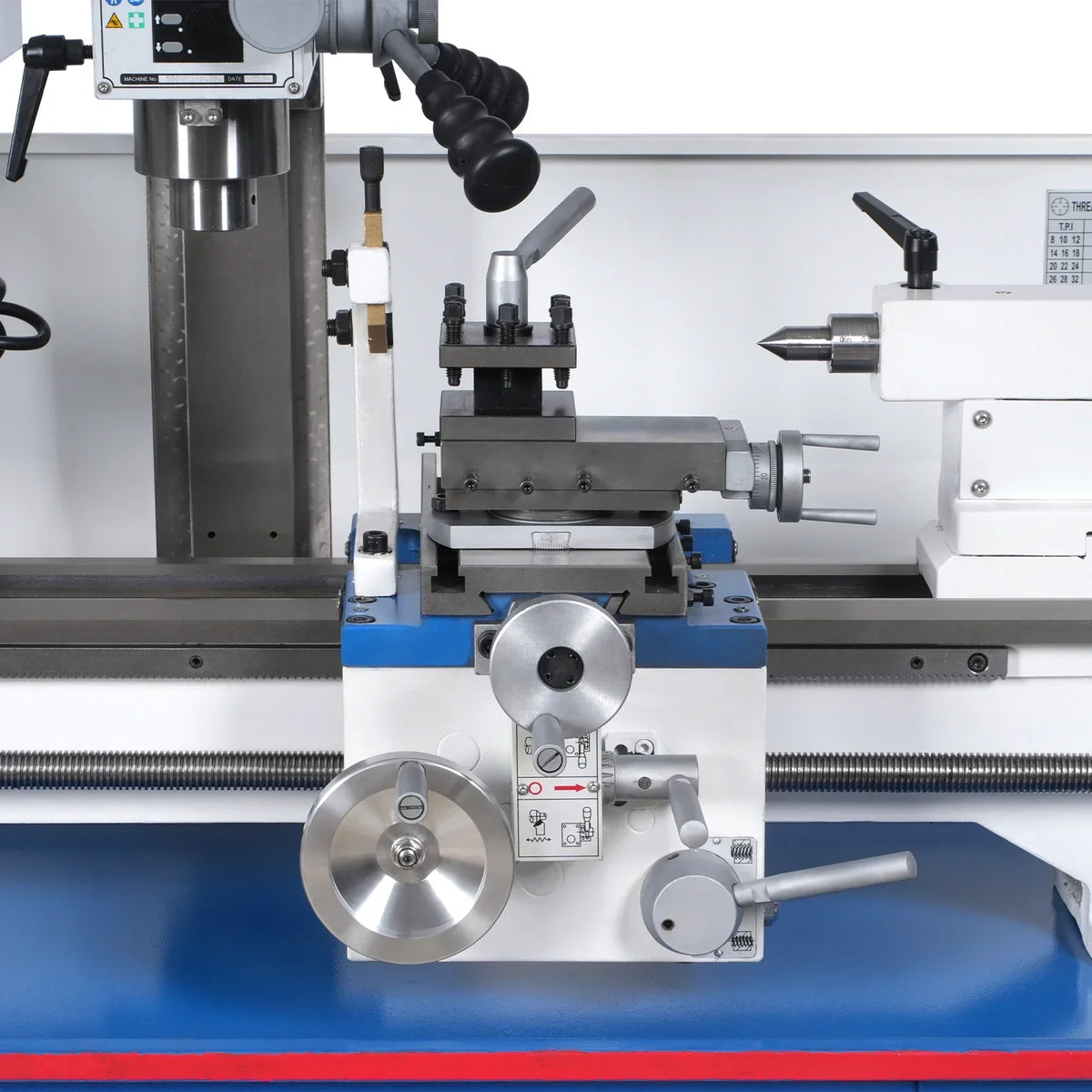 1.5 HP 10'' x 30'' Combination Lathe Milling Drilling Machine, 1.5'' Spindle Bore, 0-2000 RPM Variable Speed, High Precision Benchtop Lathe for Metalworking – Without Stand 1030VC