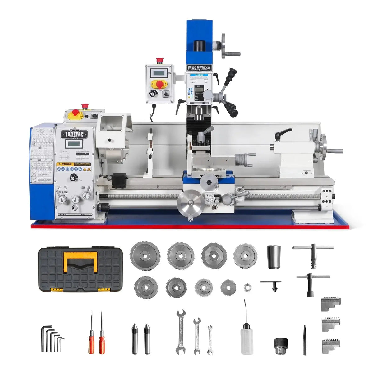2 HP 11'' x 30'' Combination Lathe Milling Drilling Machine Brushless Motor, 1.5'' Spindle Bore, 0-2000 RPM Variable Speed, High Precision Benchtop Lathe for Metalworking – Without Stand 1130VC
