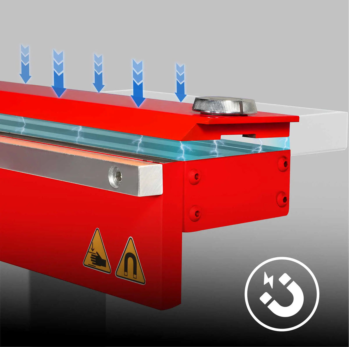 48'' Industrial Magnetic Pan and BOX Heavy Duty Sheet Metal Brake 20 Gauge Capacity Shear Press Brake,  MSMB1250E-R