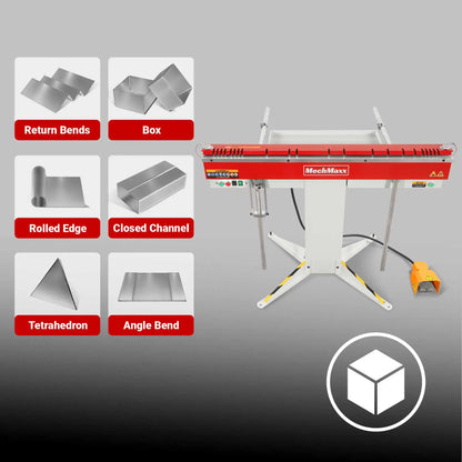 48'' Industrial Magnetic Pan and BOX Heavy Duty Sheet Metal Brake 20 Gauge Capacity Shear Press Brake,  MSMB1250E-R