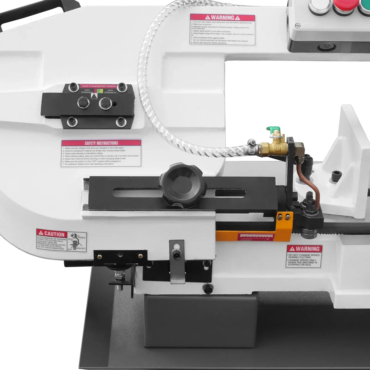 7" x 12" Metal Band Saw, 1.5 HP 115V/230V Dual Voltage 4-Speed Horizontal Vertical Bandsaw with Hydraulic Downfeed, Coolant System & Adjustable Angle Cutting for Steel, Aluminum, Pipe & Structural Metal BS-712N