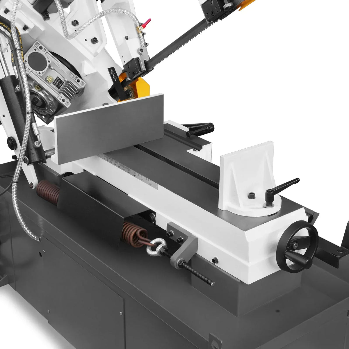 Metal Cutting Band Saw, 10" Round / 18"x5" Rectangular Capacity, 2HP 1.5kW Motor, 4-Speed (35-114 MPM), Horizontal Bandsaw with 0-45° Swivel, Hydraulic Downfeed, 230V 1PH 60Hz, Industrial Grade for Steel, Aluminum & Alloys BS-1018B