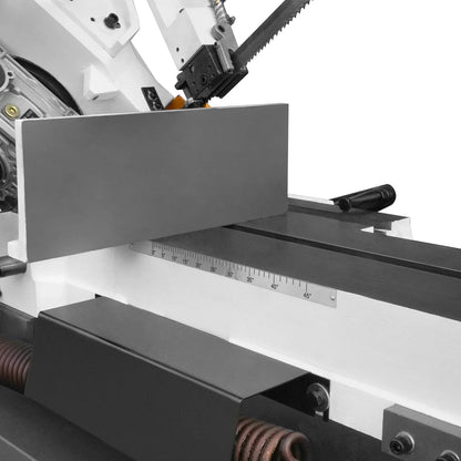 Metal Cutting Band Saw, 10" Round / 18"x5" Rectangular Capacity, 2HP 1.5kW Motor, 4-Speed (35-114 MPM), Horizontal Bandsaw with 0-45° Swivel, Hydraulic Downfeed, 230V 1PH 60Hz, Industrial Grade for Steel, Aluminum & Alloys BS-1018B