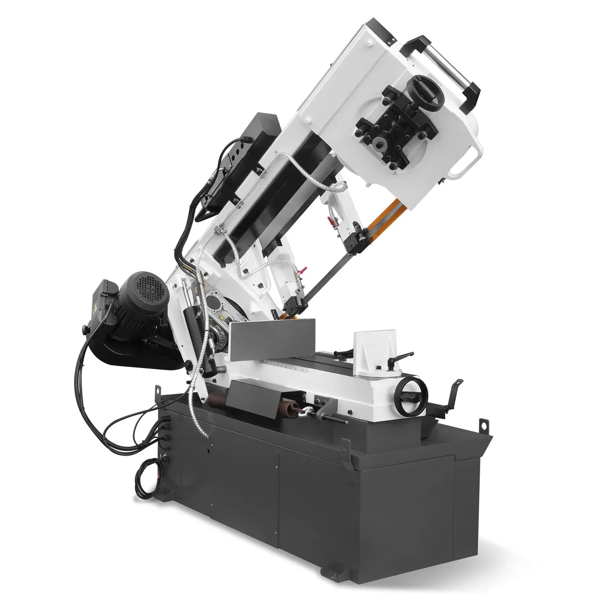 Metal Cutting Band Saw, 10" Round / 18"x5" Rectangular Capacity, 2HP 1.5kW Motor, 4-Speed (35-114 MPM), Horizontal Bandsaw with 0-45° Swivel, Hydraulic Downfeed, 230V 1PH 60Hz, Industrial Grade for Steel, Aluminum & Alloys BS-1018B