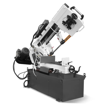 Metal Cutting Band Saw, 10" Round / 18"x5" Rectangular Capacity, 2HP 1.5kW Motor, 4-Speed (35-114 MPM), Horizontal Bandsaw with 0-45° Swivel, Hydraulic Downfeed, 230V 1PH 60Hz, Industrial Grade for Steel, Aluminum & Alloys BS-1018B