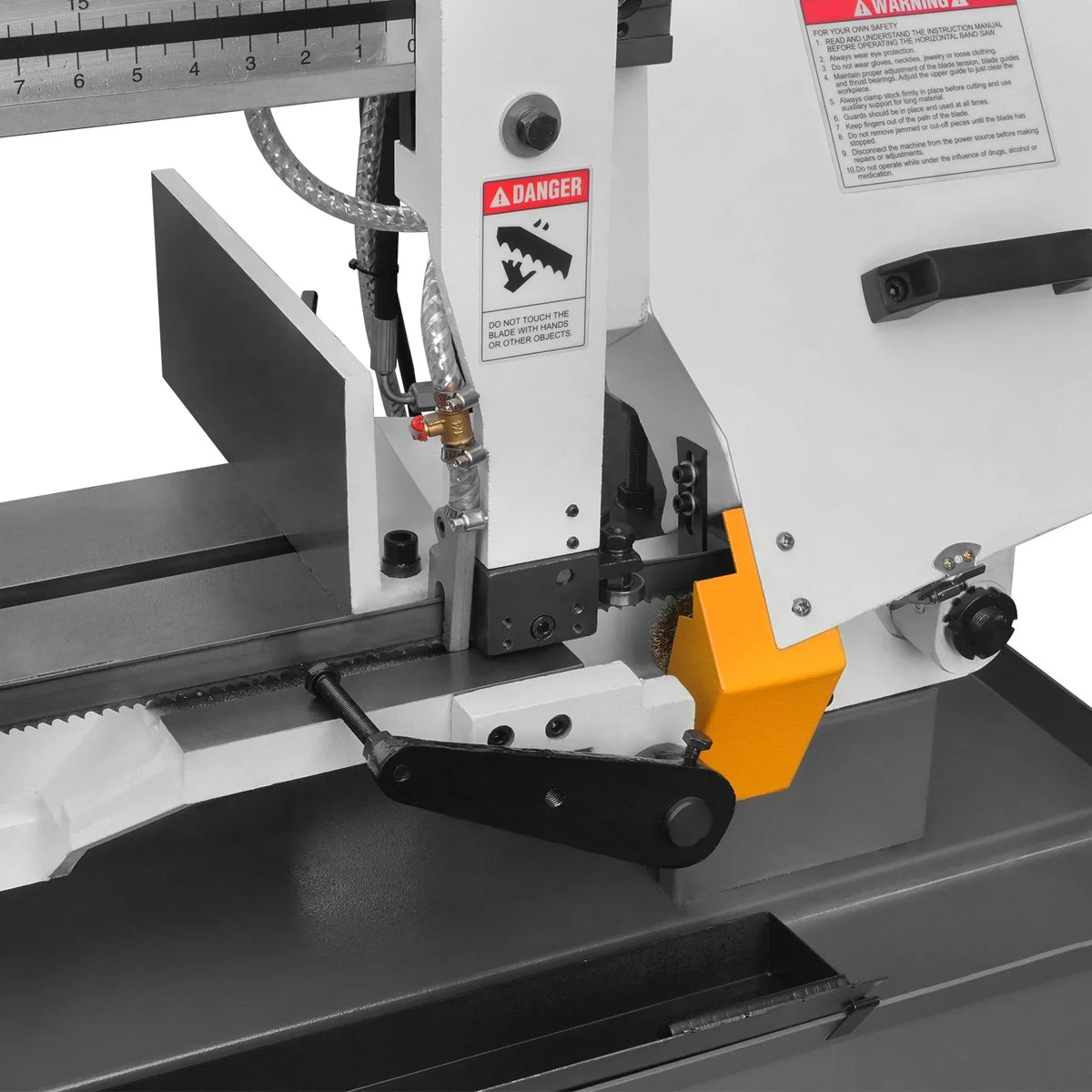 Metal Cutting Band Saw, 10" Round / 18"x5" Rectangular Capacity, 2HP 1.5kW Motor, 4-Speed (35-114 MPM), Horizontal Bandsaw with 0-45° Swivel, Hydraulic Downfeed, 230V 1PH 60Hz, Industrial Grade for Steel, Aluminum & Alloys BS-1018B