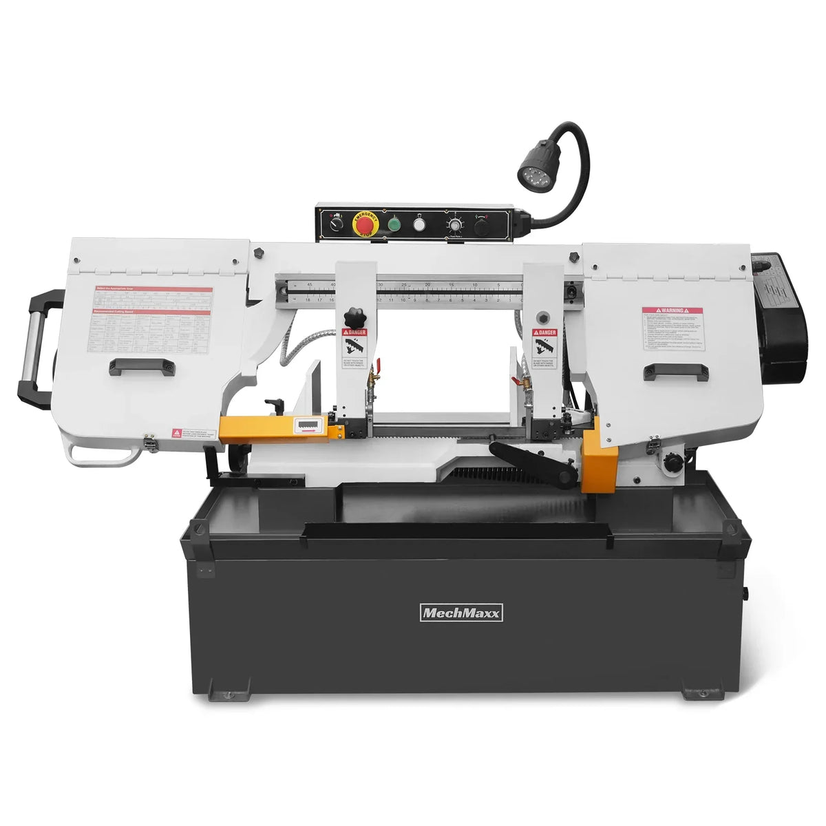 Metal Cutting Band Saw, 10" Round / 18"x5" Rectangular Capacity, 2HP 1.5kW Motor, 4-Speed (35-114 MPM), Horizontal Bandsaw with 0-45° Swivel, Hydraulic Downfeed, 230V 1PH 60Hz, Industrial Grade for Steel, Aluminum & Alloys BS-1018B