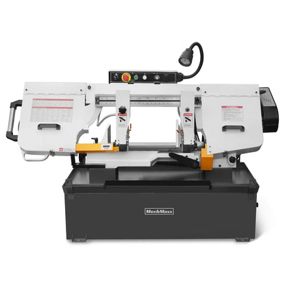 Metal Cutting Band Saw, 10" Round / 18"x5" Rectangular Capacity, 2HP 1.5kW Motor, 4-Speed (35-114 MPM), Horizontal Bandsaw with 0-45° Swivel, Hydraulic Downfeed, 230V 1PH 60Hz, Industrial Grade for Steel, Aluminum & Alloys BS-1018B