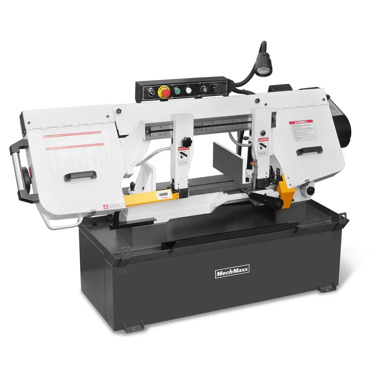 Metal Cutting Band Saw, 10" Round / 18"x5" Rectangular Capacity, 2HP 1.5kW Motor, 4-Speed (35-114 MPM), Horizontal Bandsaw with 0-45° Swivel, Hydraulic Downfeed, 230V 1PH 60Hz, Industrial Grade for Steel, Aluminum & Alloys BS-1018B
