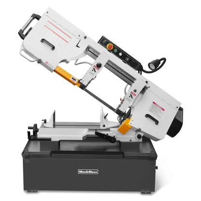 Metal Cutting Band Saw, 10" Round / 18"x5" Rectangular Capacity, 2HP 1.5kW Motor, 4-Speed (35-114 MPM), Horizontal Bandsaw with 0-45° Swivel, Hydraulic Downfeed, 230V 1PH 60Hz, Industrial Grade for Steel, Aluminum & Alloys BS-1018B