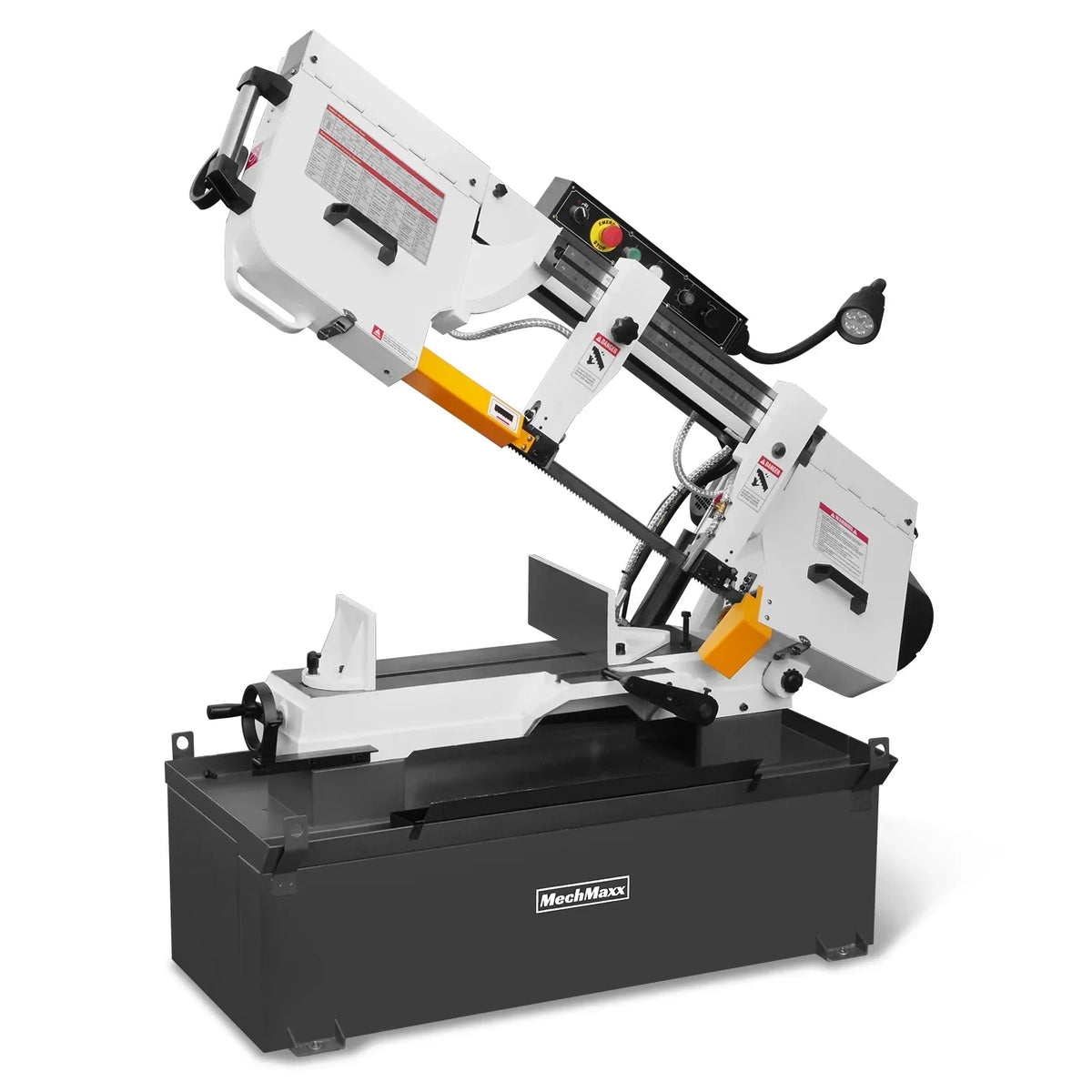 Metal Cutting Band Saw, 10" Round / 18"x5" Rectangular Capacity, 2HP 1.5kW Motor, 4-Speed (35-114 MPM), Horizontal Bandsaw with 0-45° Swivel, Hydraulic Downfeed, 230V 1PH 60Hz, Industrial Grade for Steel, Aluminum & Alloys BS-1018B