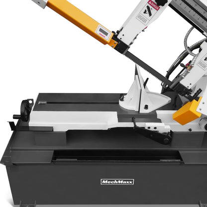 Metal Cutting Band Saw, 10" Round / 18"x5" Rectangular Capacity, 2HP 1.5kW Motor, 4-Speed (35-114 MPM), Horizontal Bandsaw with 0-45° Swivel, Hydraulic Downfeed, 230V 1PH 60Hz, Industrial Grade for Steel, Aluminum & Alloys BS-1018B