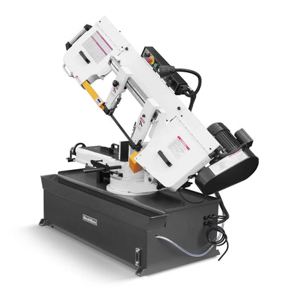 MechMaxx Metal Cutting Band Saw 10 Inch Horizontal Bandsaw 2HP 220V 60Hz 1PH 0‑45° Mitering Hydraulic Down Feed Built‑in Coolant System for Steel Aluminum Alloy Metal Fabrication BS-1018R