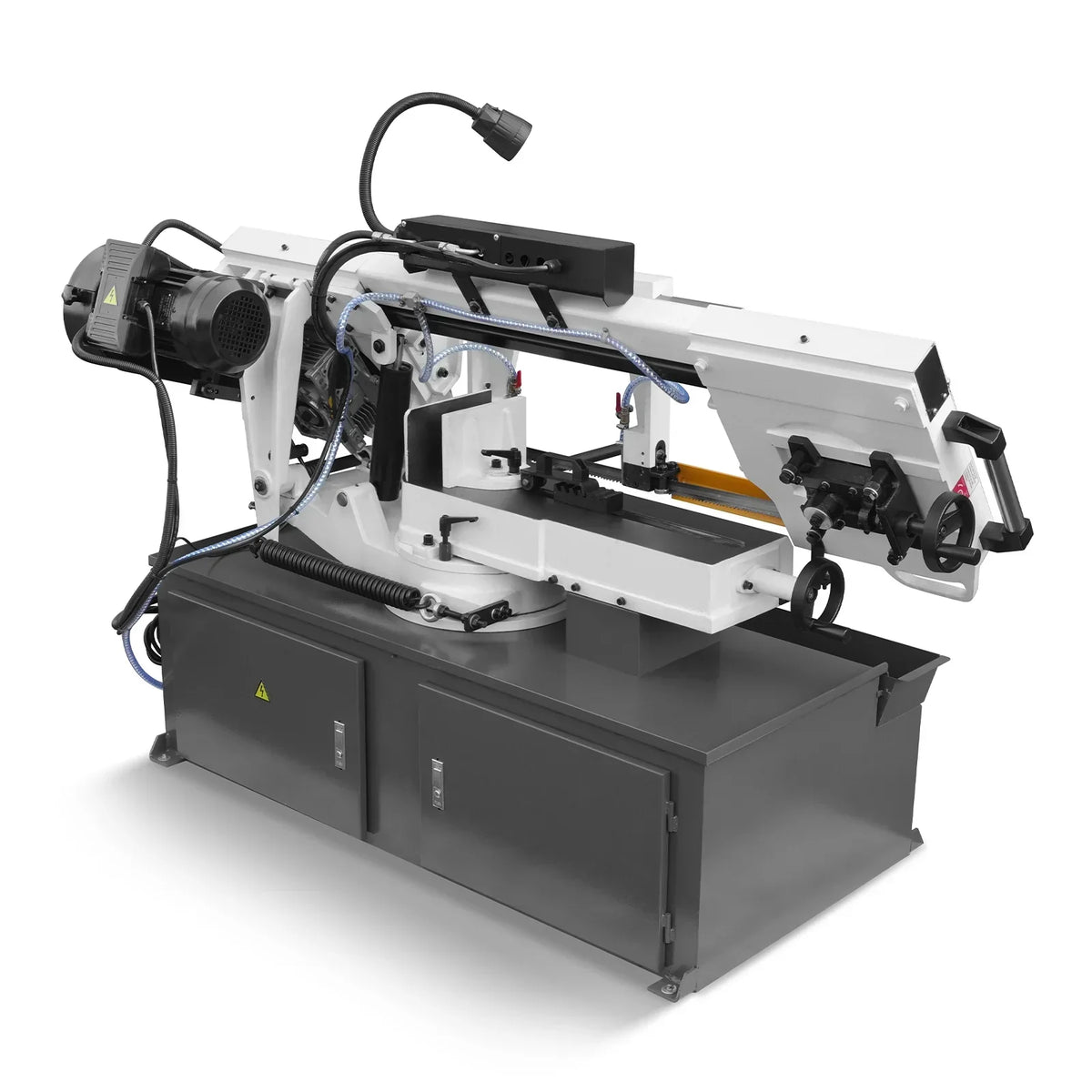 MechMaxx Metal Cutting Band Saw 10 Inch Horizontal Bandsaw 2HP 220V 60Hz 1PH 0‑45° Mitering Hydraulic Down Feed Built‑in Coolant System for Steel Aluminum Alloy Metal Fabrication BS-1018R
