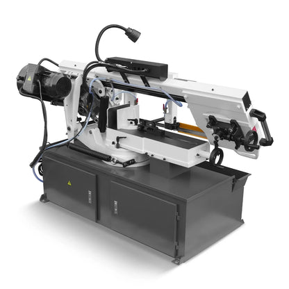 MechMaxx Metal Cutting Band Saw 10 Inch Horizontal Bandsaw 2HP 220V 60Hz 1PH 0‑45° Mitering Hydraulic Down Feed Built‑in Coolant System for Steel Aluminum Alloy Metal Fabrication BS-1018R