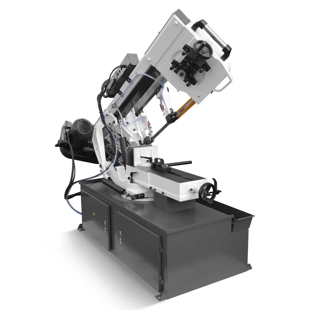 MechMaxx Metal Cutting Band Saw 10 Inch Horizontal Bandsaw 2HP 220V 60Hz 1PH 0‑45° Mitering Hydraulic Down Feed Built‑in Coolant System for Steel Aluminum Alloy Metal Fabrication BS-1018R