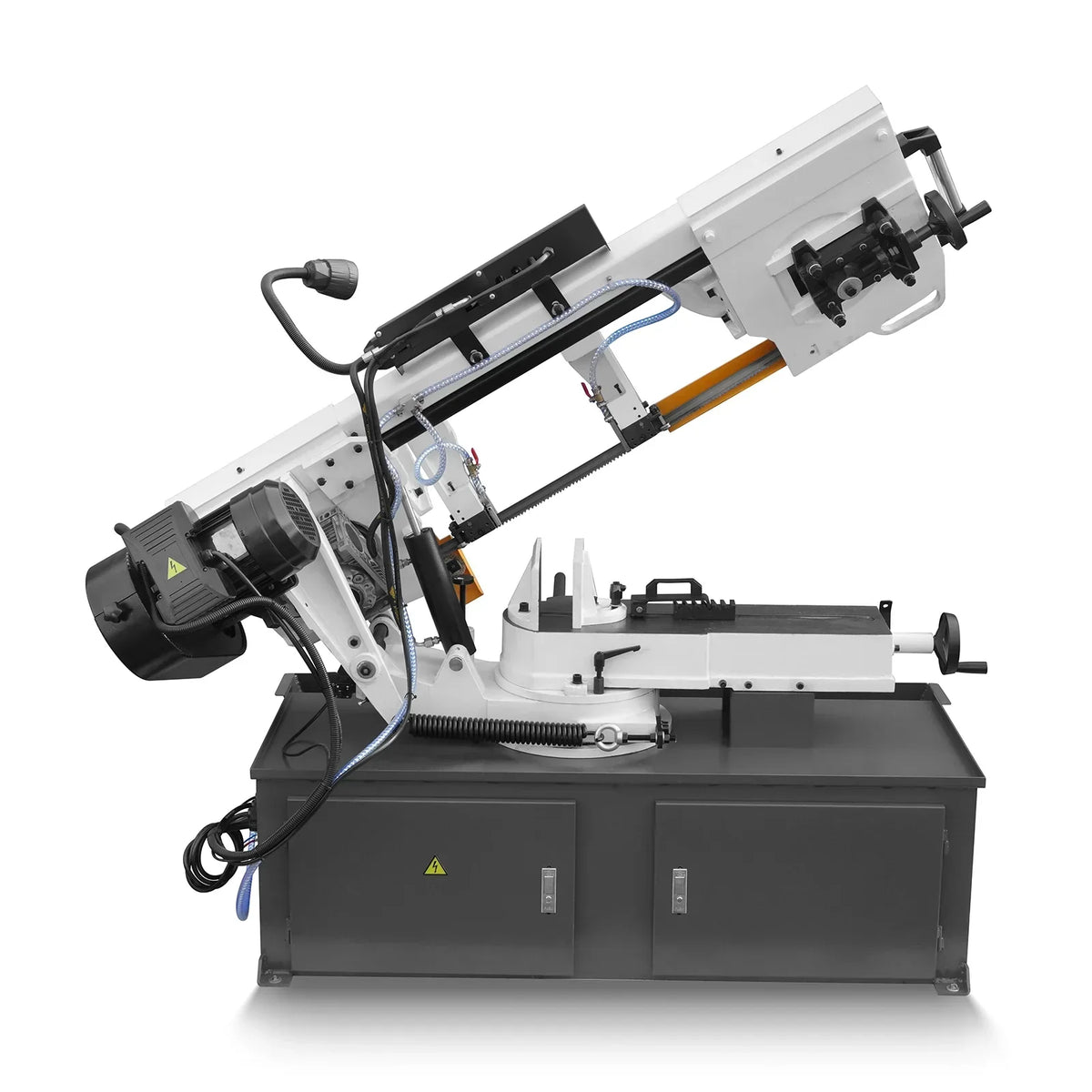 MechMaxx Metal Cutting Band Saw 10 Inch Horizontal Bandsaw 2HP 220V 60Hz 1PH 0‑45° Mitering Hydraulic Down Feed Built‑in Coolant System for Steel Aluminum Alloy Metal Fabrication BS-1018R