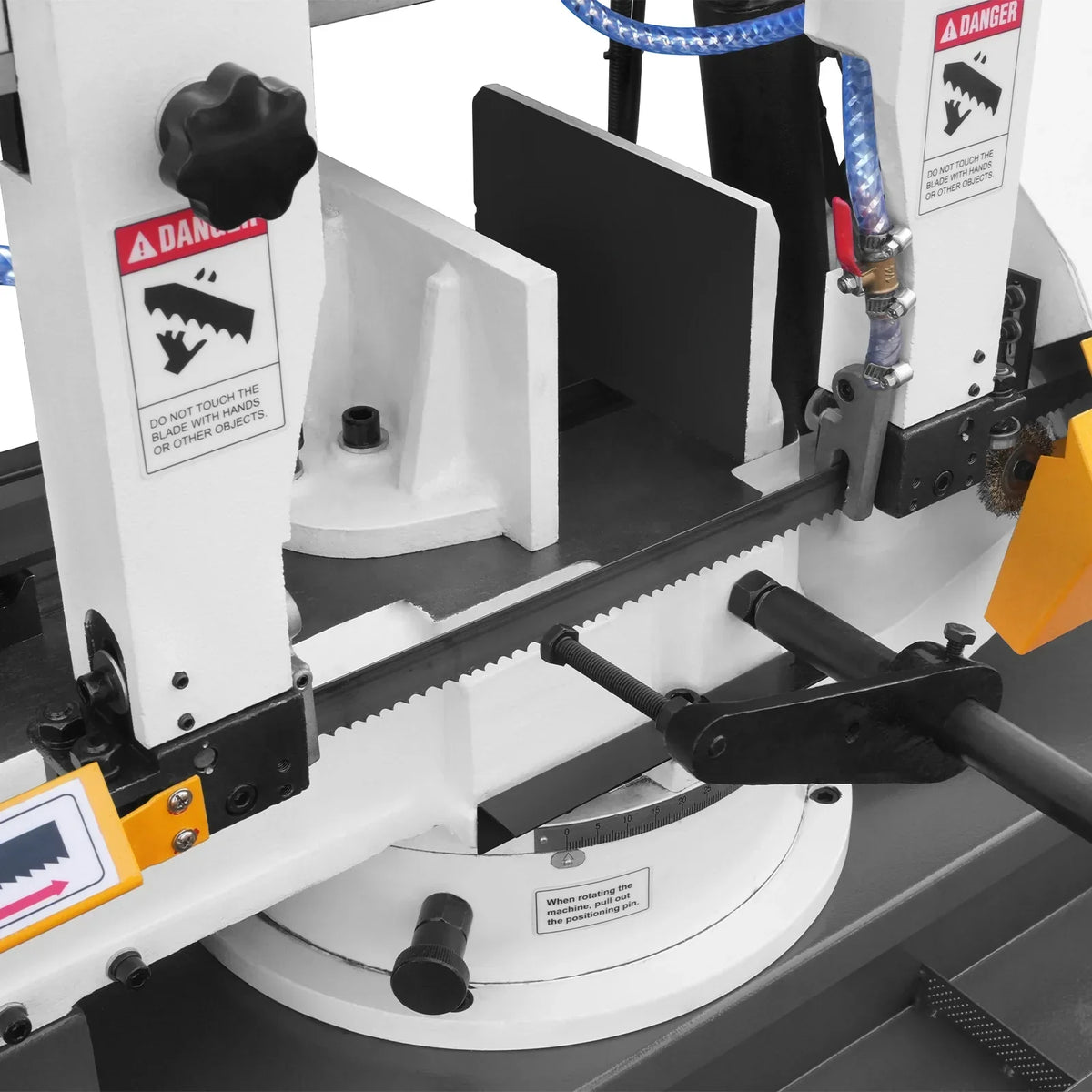 MechMaxx Metal Cutting Band Saw 10 Inch Horizontal Bandsaw 2HP 220V 60Hz 1PH 0‑45° Mitering Hydraulic Down Feed Built‑in Coolant System for Steel Aluminum Alloy Metal Fabrication BS-1018R