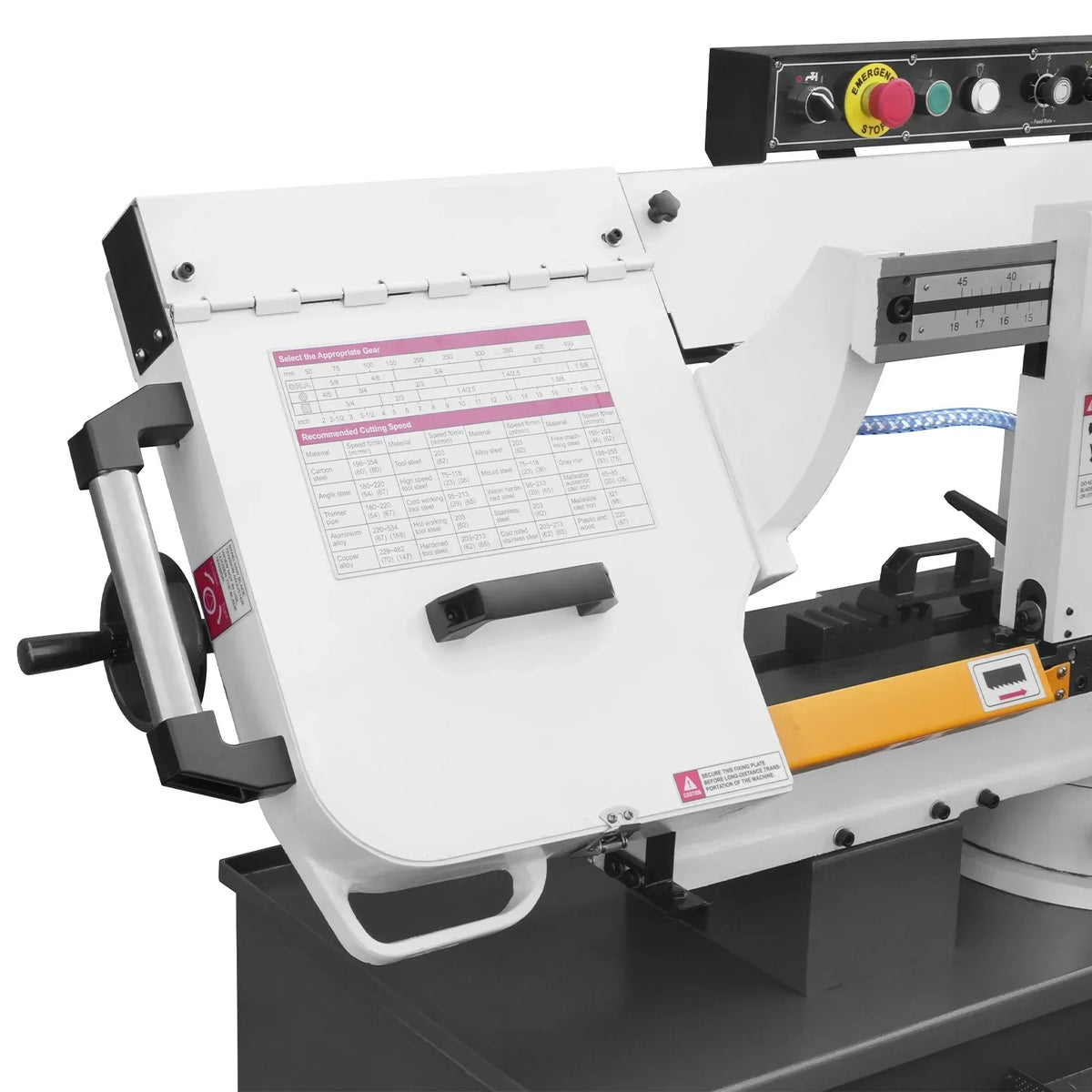 MechMaxx Metal Cutting Band Saw 10 Inch Horizontal Bandsaw 2HP 220V 60Hz 1PH 0‑45° Mitering Hydraulic Down Feed Built‑in Coolant System for Steel Aluminum Alloy Metal Fabrication BS-1018R