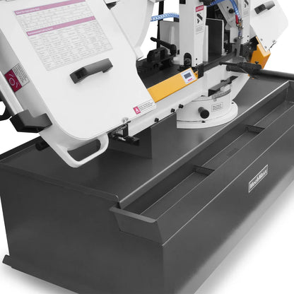 MechMaxx Metal Cutting Band Saw 10 Inch Horizontal Bandsaw 2HP 220V 60Hz 1PH 0‑45° Mitering Hydraulic Down Feed Built‑in Coolant System for Steel Aluminum Alloy Metal Fabrication BS-1018R